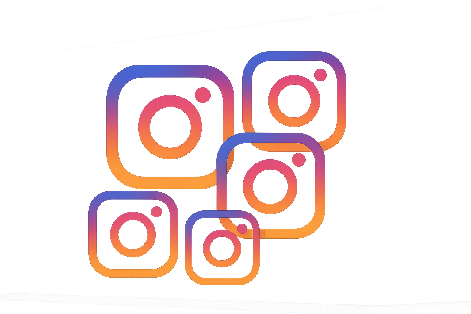 A colorful outdoor mural with multiple Instagram logos intertwined, symbolizing the connectivity and dynamics of managing various accounts across different brands.