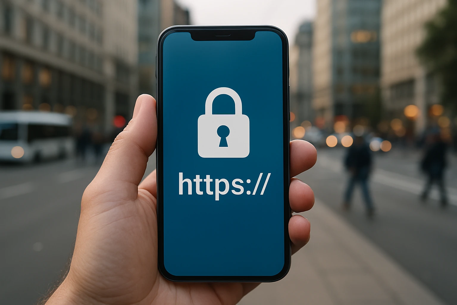 A padlock icon and URL starting with 