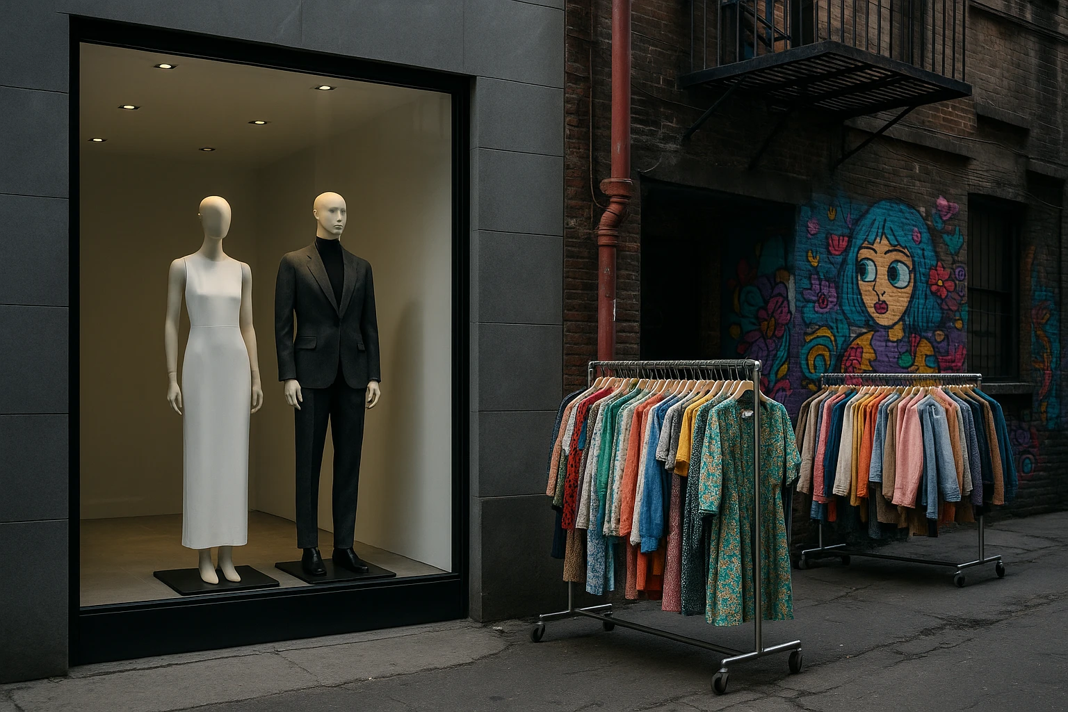 A sleek, minimalist storefront featuring 