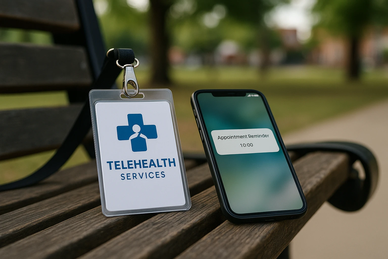 A close-up of a healthcare ID card with