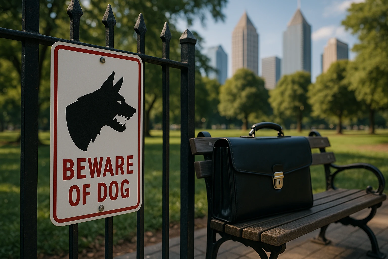 A close-up image of a city park in Atlanta, showcasing a 