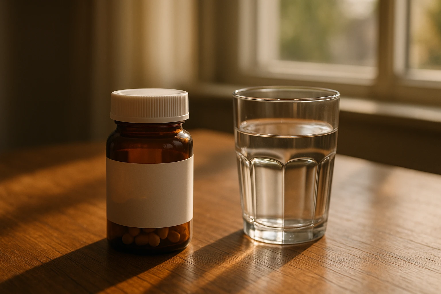 A close-up of a medication bottle labeled 