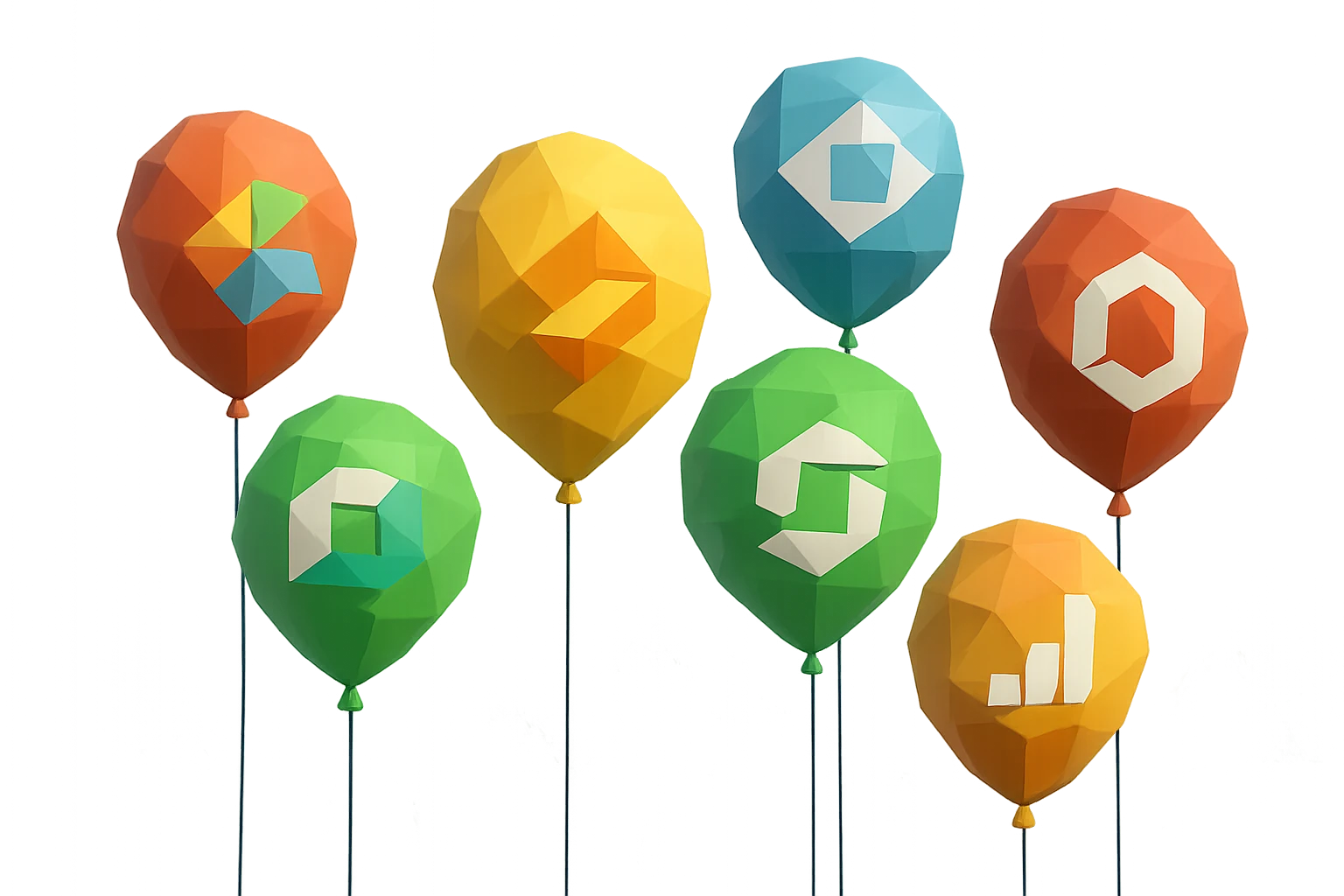 A diverse array of company logos emblazoned on colorful balloons rising into the sky, symbolizing growth and expansion, with a backdrop of a clear blue sky and distant city skyline in the background.