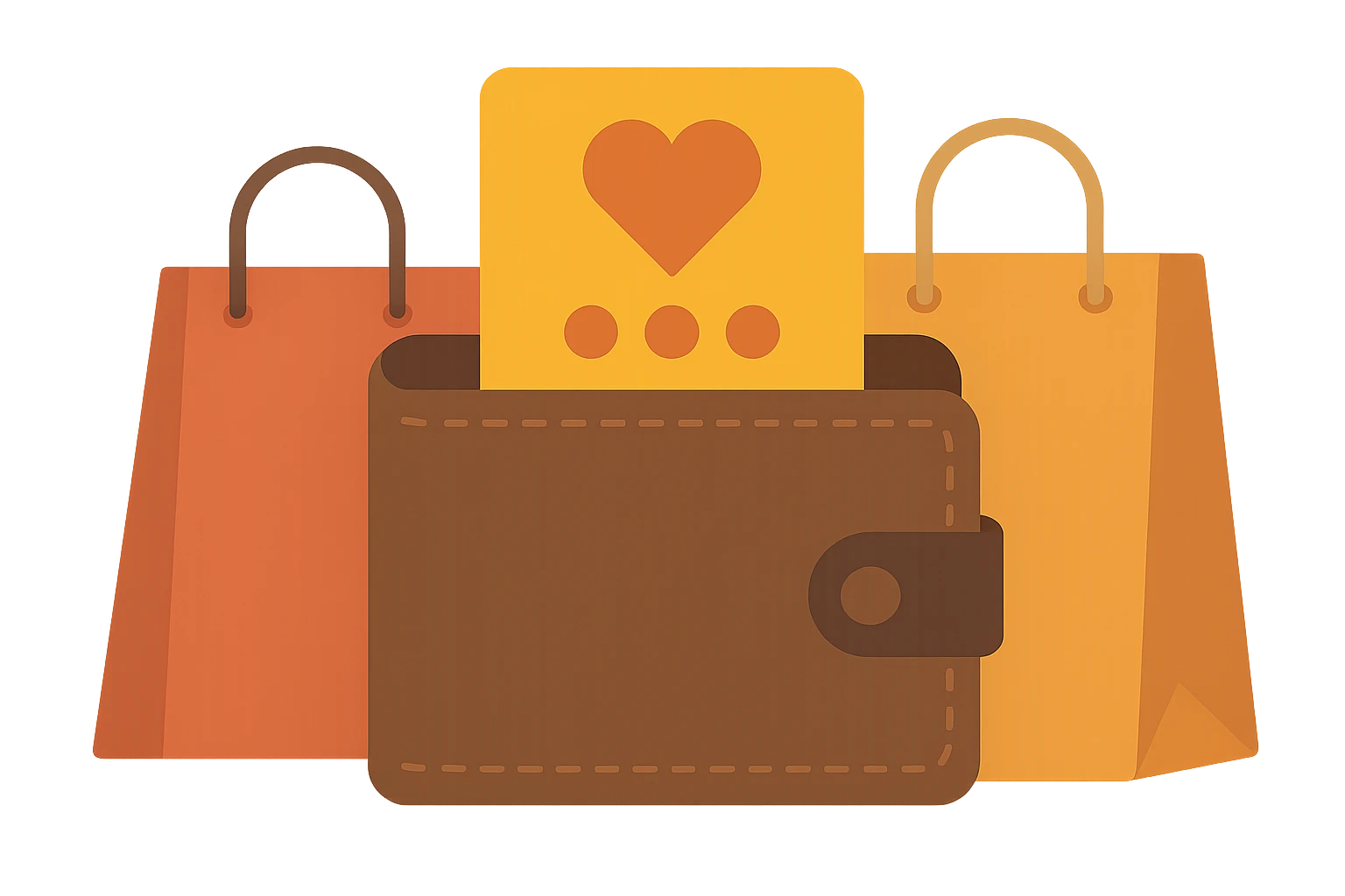 A close-up of a loyalty card in a wallet, surrounded by shopping bags, symbolizing customer retention through rewards programs.