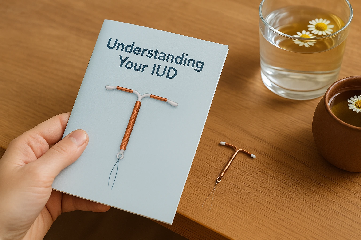 A hand holding a pamphlet titled 