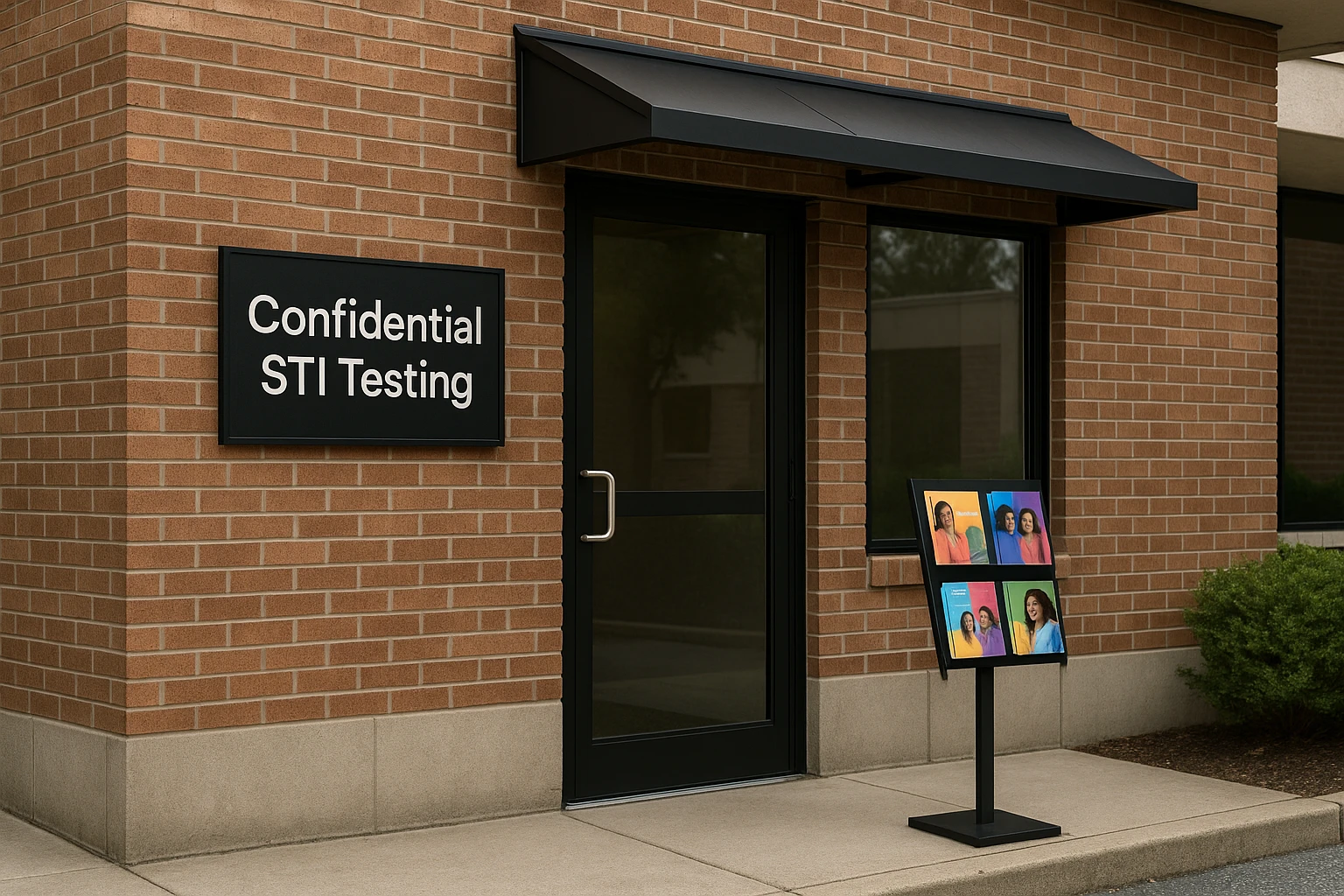 A discreet clinic storefront in Glen Burnie, MD with a clear sign for